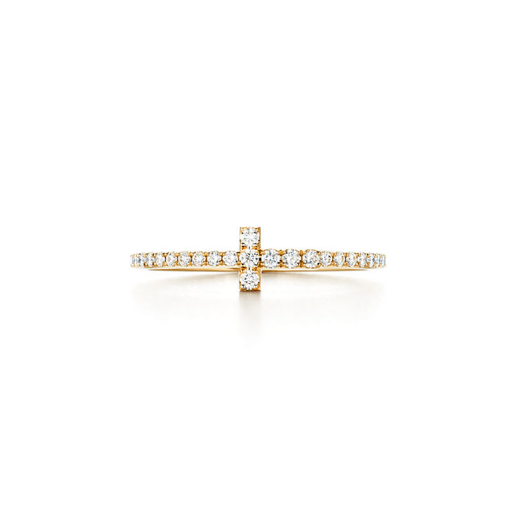 Tiffany T:Diamond Wire Band Ring in Yellow Gold numéro dimage {1}
