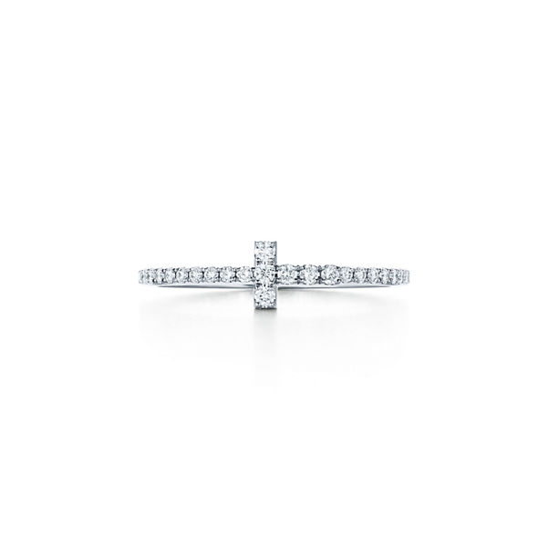 Tiffany T:Diamond Wire Band Ring in White Gold