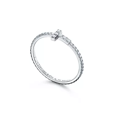 Tiffany T:Diamond Wire Band Ring in White Gold, 3