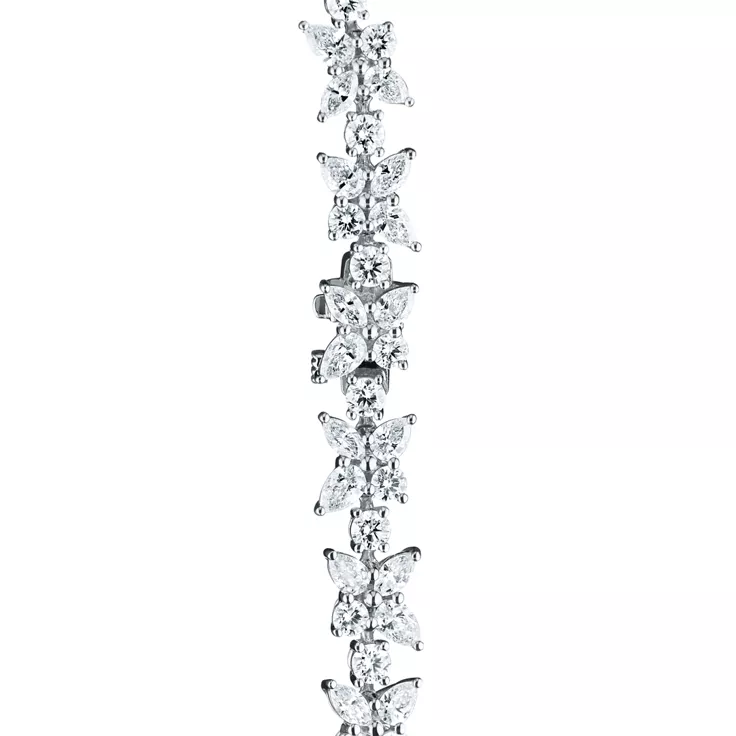 Tiffany Victoria®:Cluster Tennis Bracelet in Platinum with Diamonds, 2