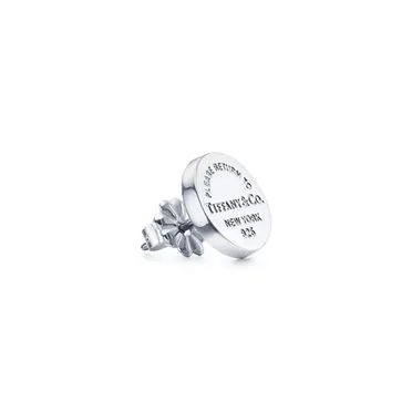 Return to Tiffany™:Clous d’oreilles Plaque ronde en argent 925 millièmes, 2