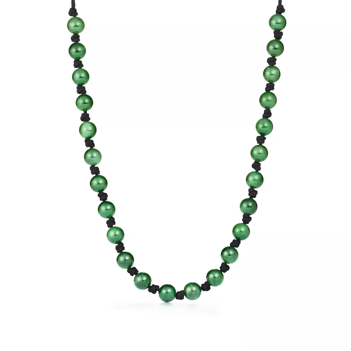 Sphere Necklace of Green Nephrite Jade