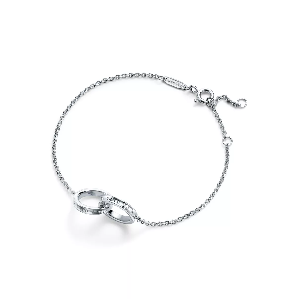 Interlocking Circles Chain Bracelet in Silver