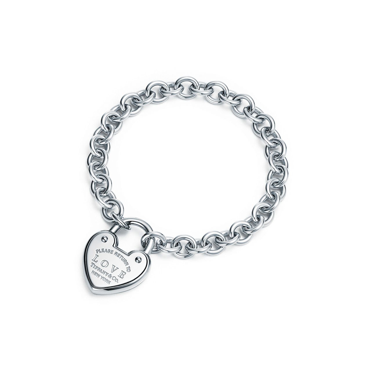 Return to Tiffany™:Love Armband mit Schloss in Silber, Medium Bildnummer 0