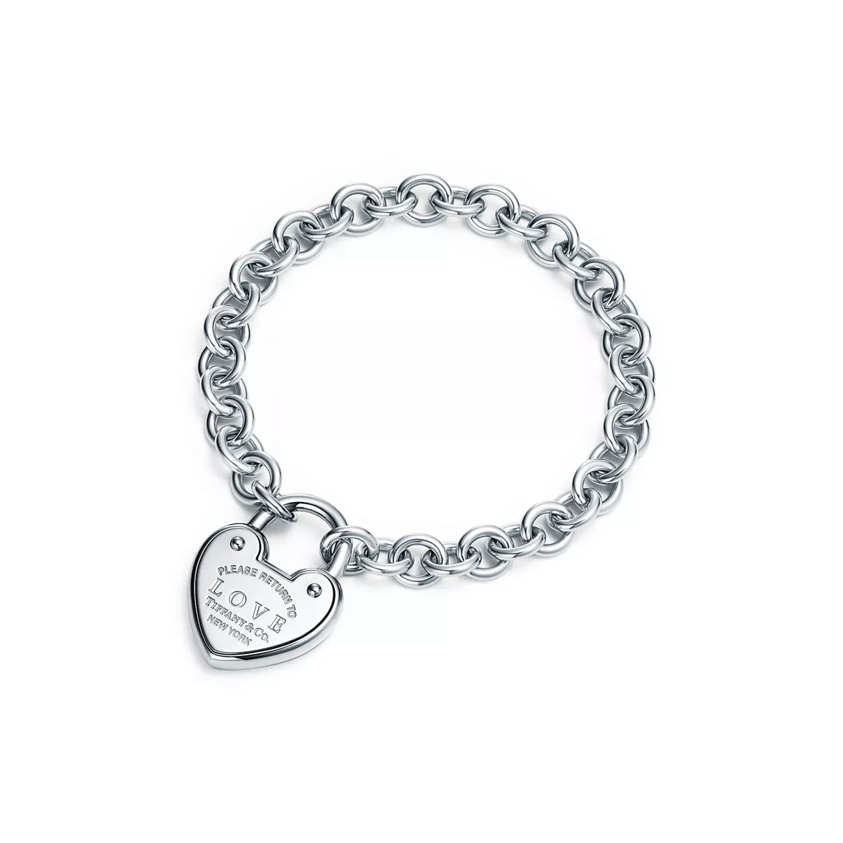 Love Armband mit Schloss in Silber, Medium