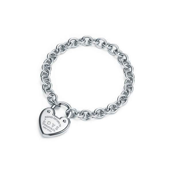 Return to Tiffany™:Love Armband mit Schloss in Silber, Medium