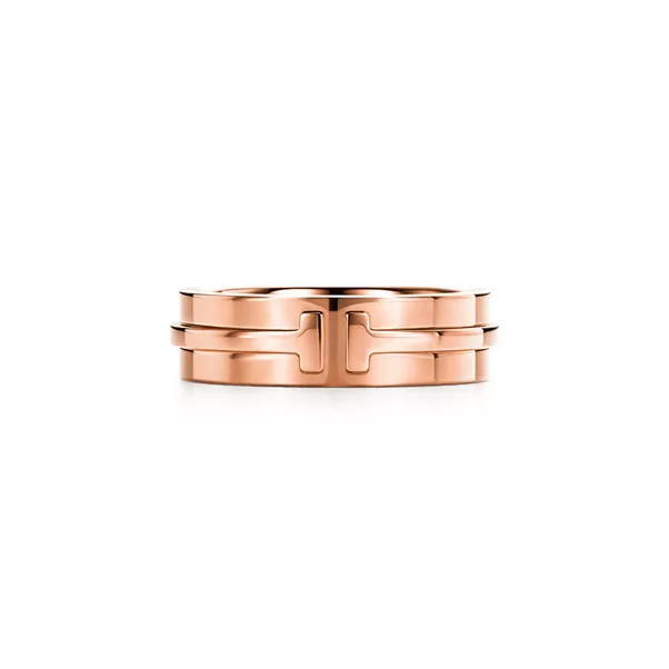 Anillo ancho de oro rosa