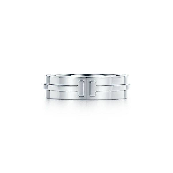 Tiffany T:Wide Ring in White Gold