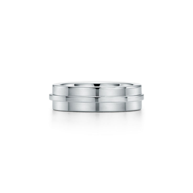 Collezione Tiffany T:Anello a fascia in oro bianco numero immagine 4