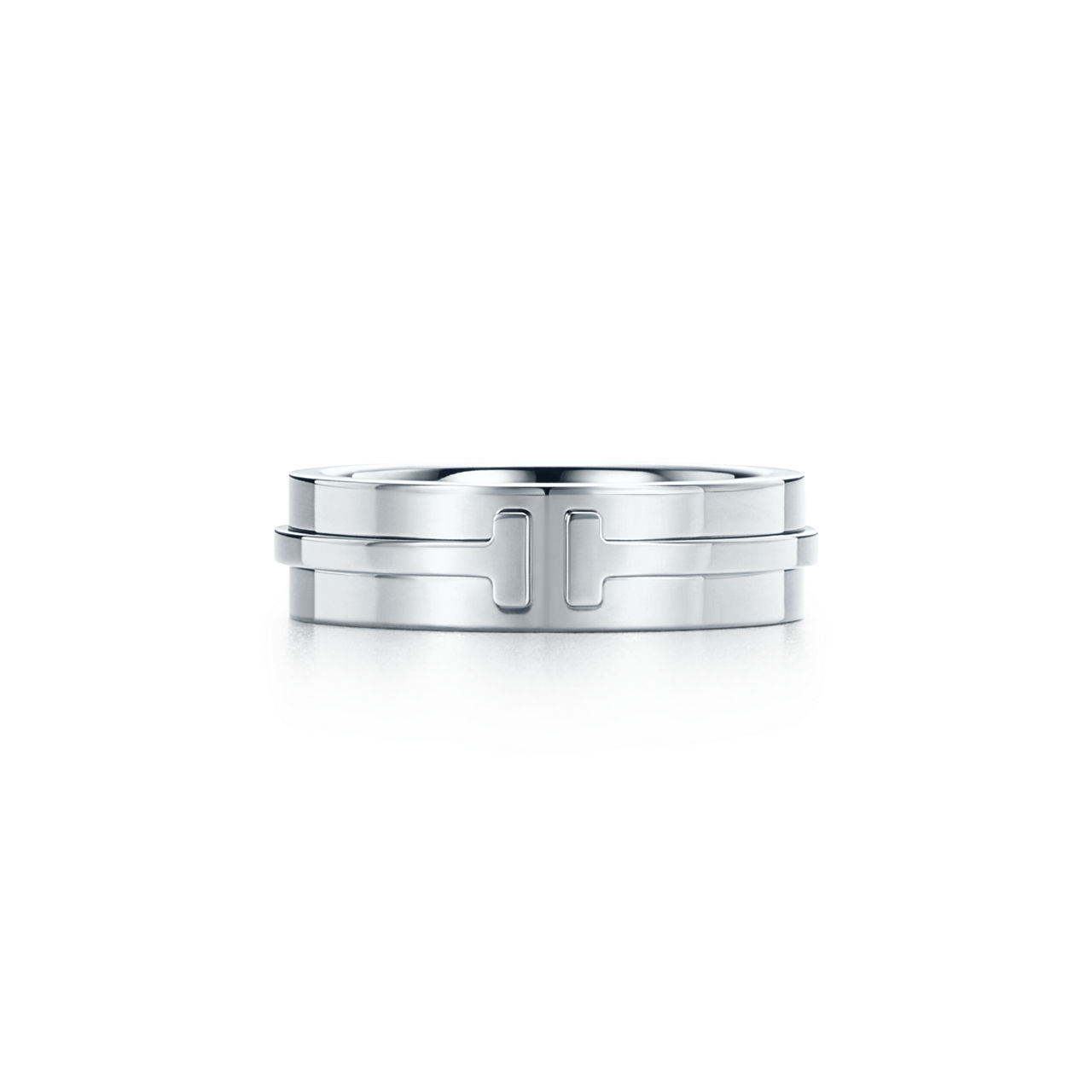 Collezione Tiffany T:Anello a fascia in oro bianco numero immagine 0