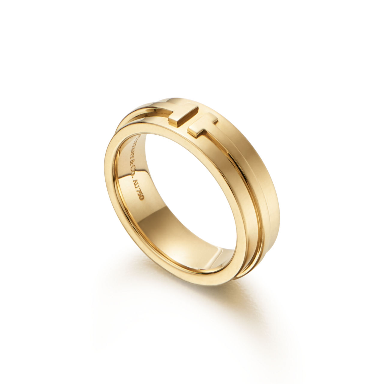 Tiffany T:Wide Ring in Yellow Gold image number 3