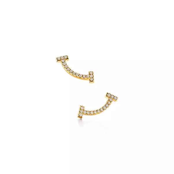 Smile Ohrringe in Gelbgold mit Diamanten, Mini