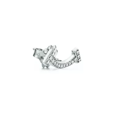 Tiffany T:Smile Mini Earrings in White Gold with Diamonds, 2