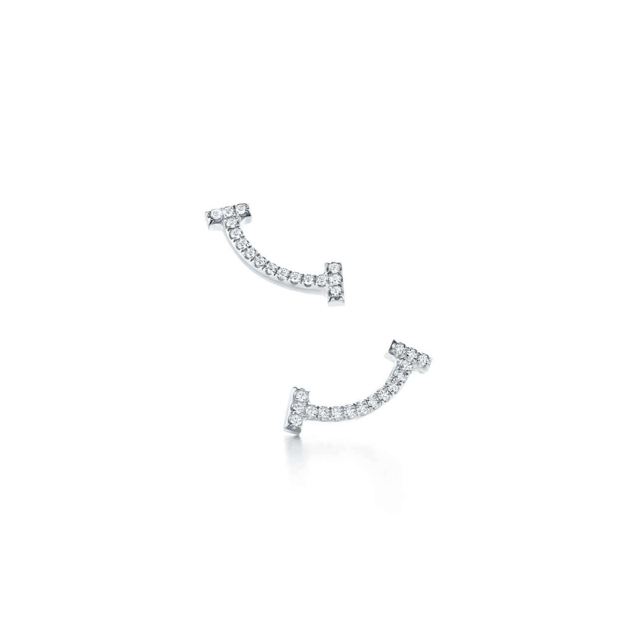 Tiffany T:Smile Earrings in White Gold with Diamonds image number 0