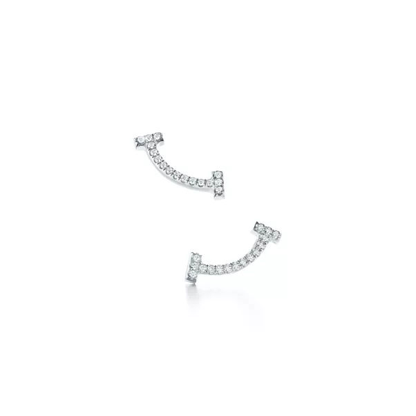 Smile Ohrringe in Weißgold mit Diamanten, Mini