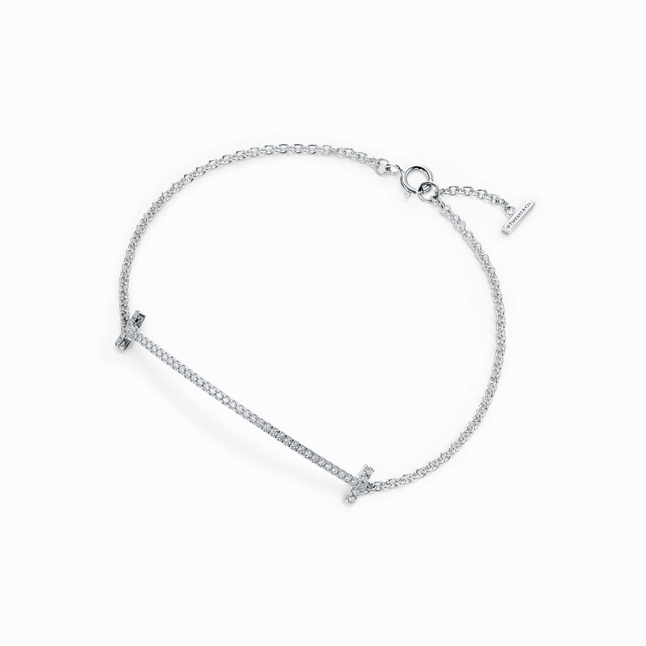 Tiffany T:Smile Bracelet in White Gold with Diamonds image number 0