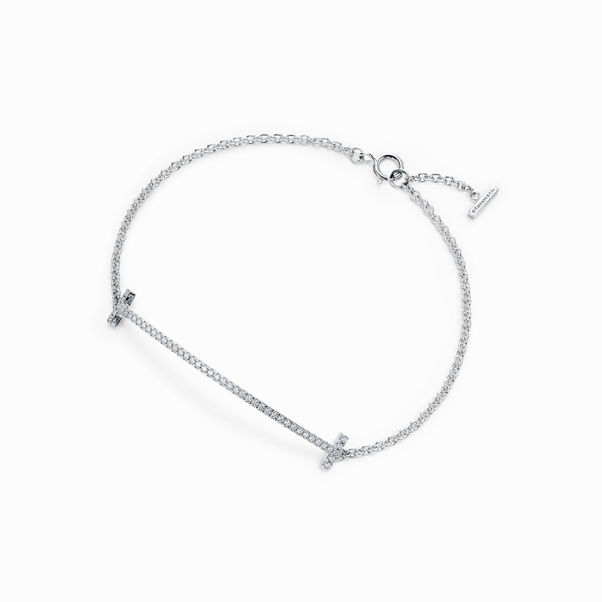 Tiffany T:Smile Bracelet in White Gold with Diamonds