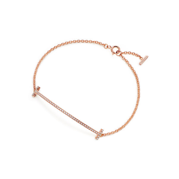 Tiffany T:Smile Bracelet in Rose Gold with Diamonds