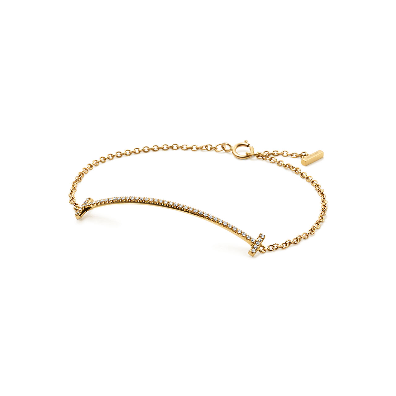 Tiffany T:Smile Bracelet in Yellow Gold with Diamonds image number 2