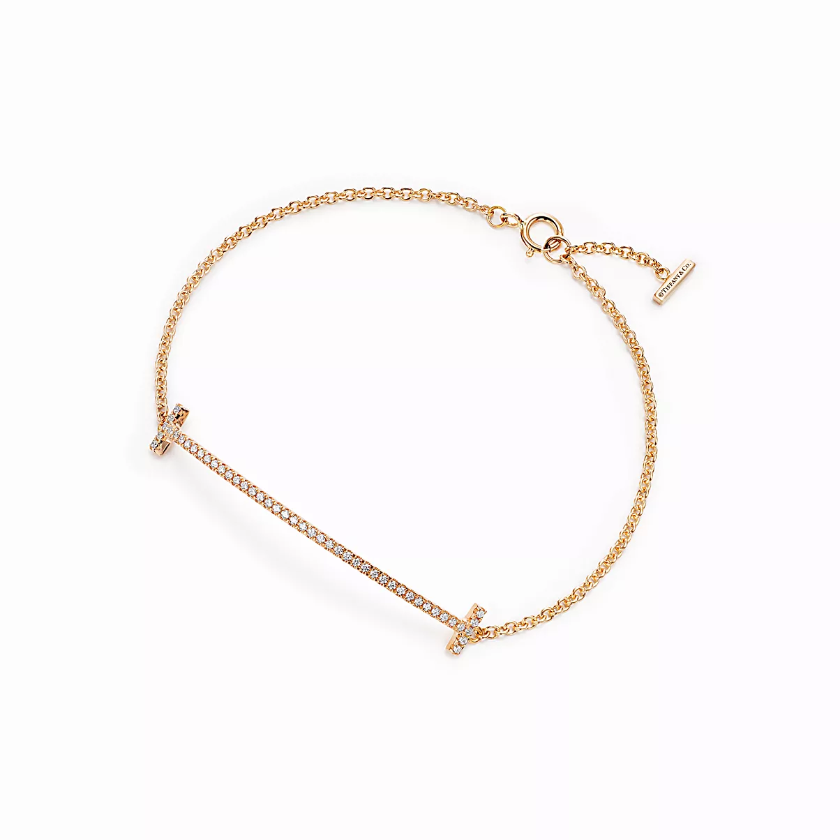 Tiffany T Bracelet 18K 옐로우 골드 라운드 브릴리언트 다이아몬드 18Y/GLD