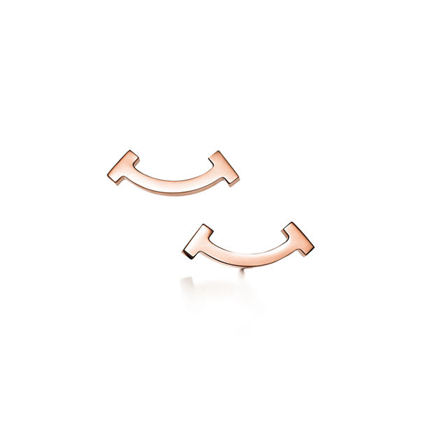 Tiffany T:Smile Earrings in Rose Gold