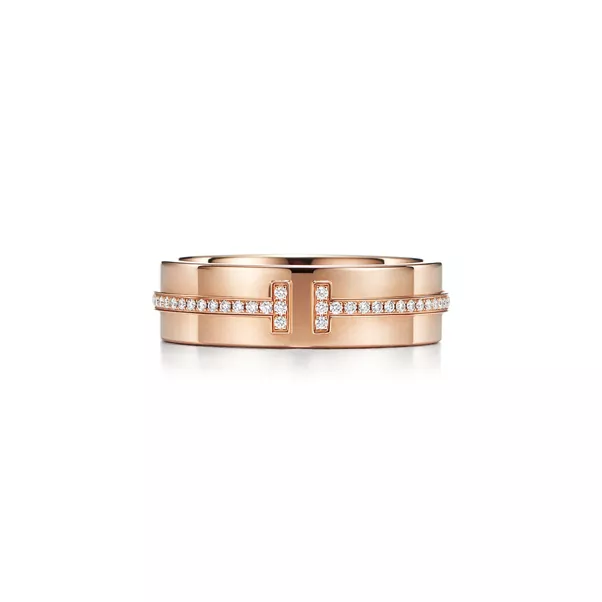 Wide Diamond Ring in Rose Gold
