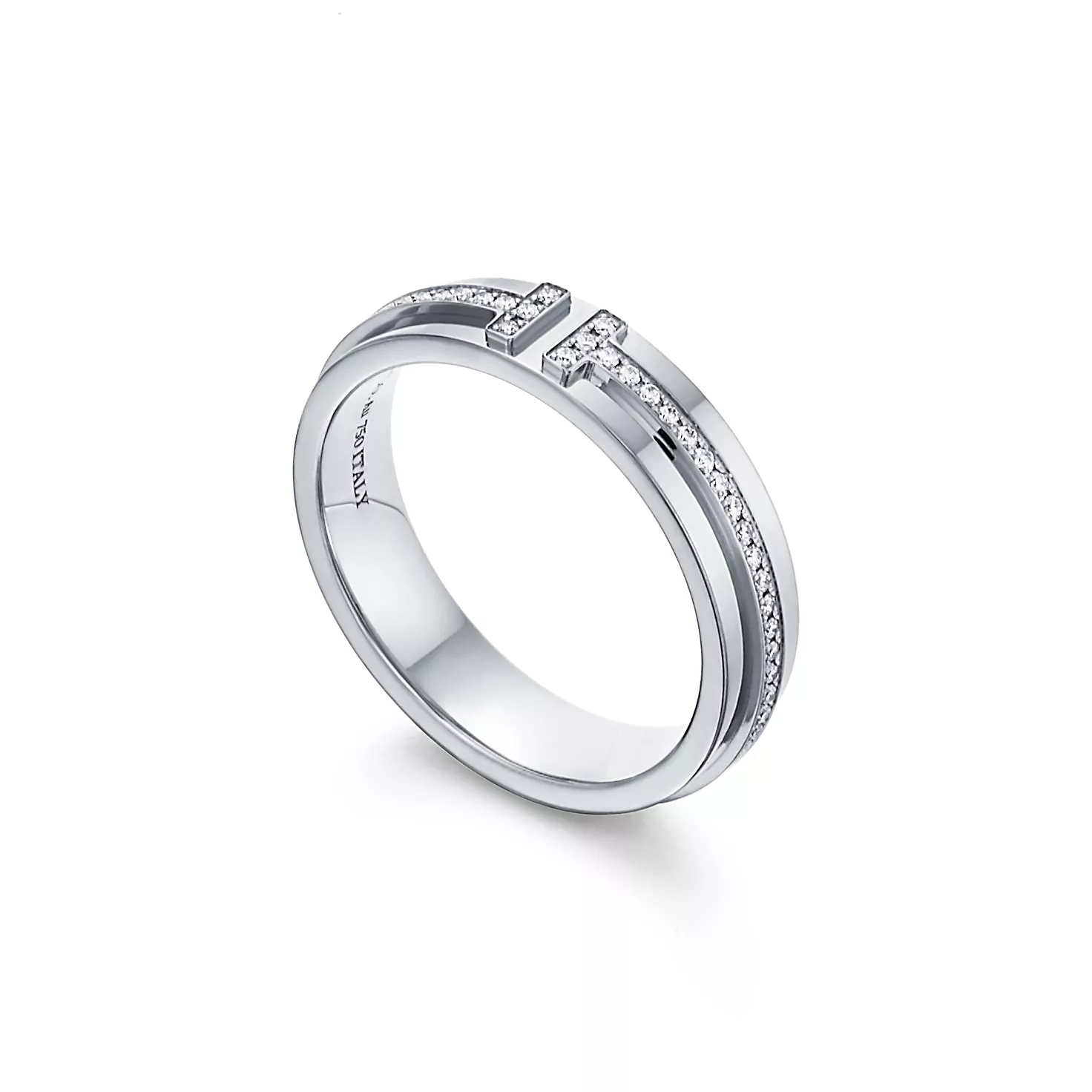 Tiffany T:네로우 다이아몬드 링, 18K 화이트 골드 이미지 번호 4