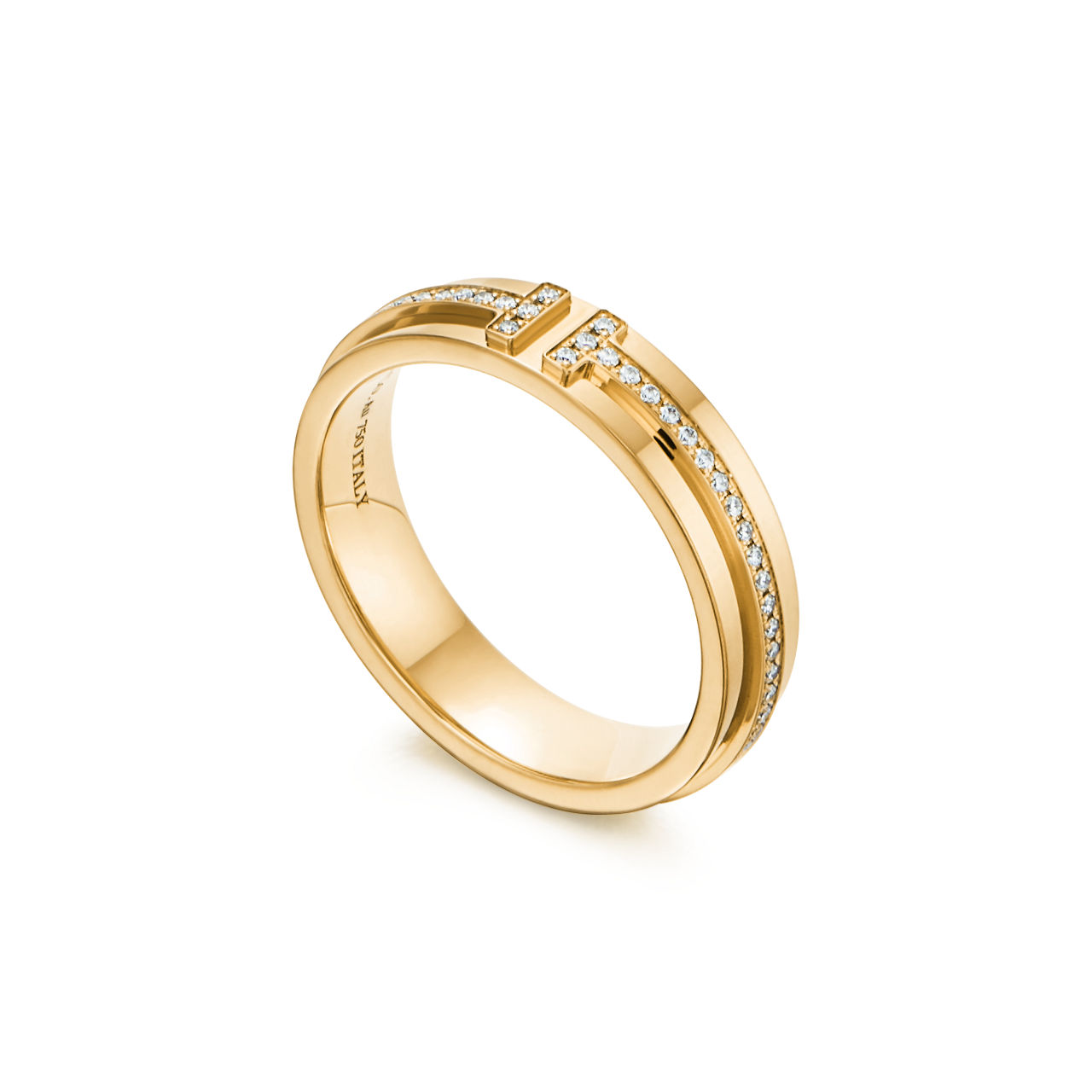 Tiffany T:Narrow Diamond Ring in Yellow Gold image number 3