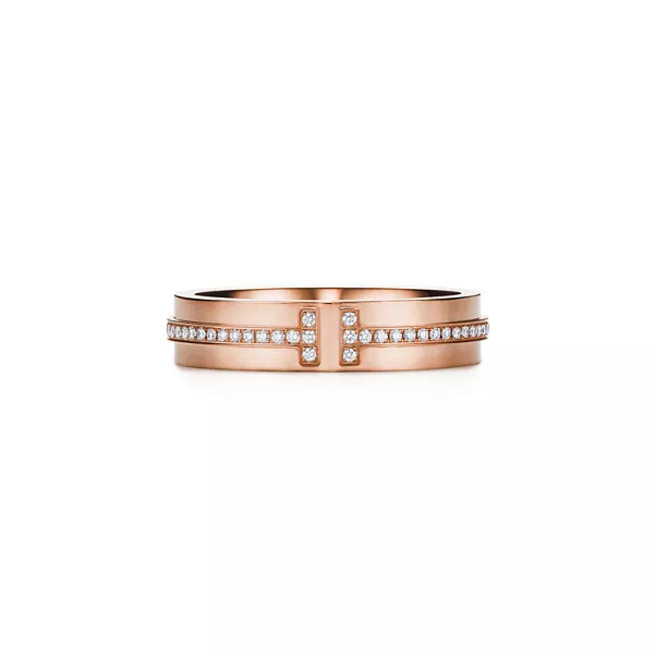 Schmaler Diamantring in Roségold