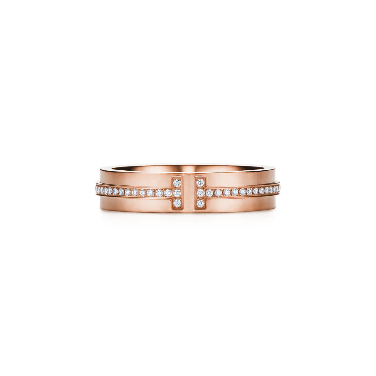 Tiffany T:Schmaler Diamantring in Roségold Bildnummer 0