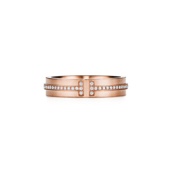 Tiffany T:Schmaler Diamantring in Roségold