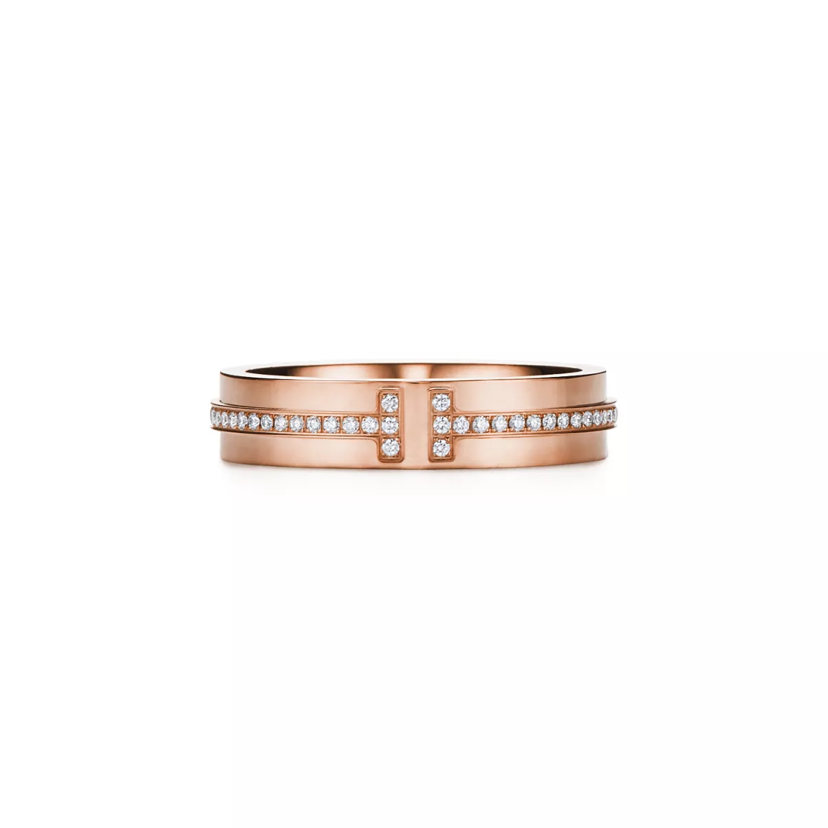 Narrow Diamond Ring in Rose Gold