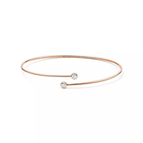 Einreihiger Diamond Hoop Armreif  