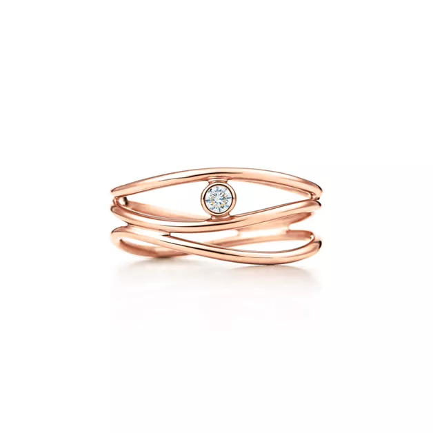 Elsa Peretti®:Wave Three-row Diamond Ring image number 0