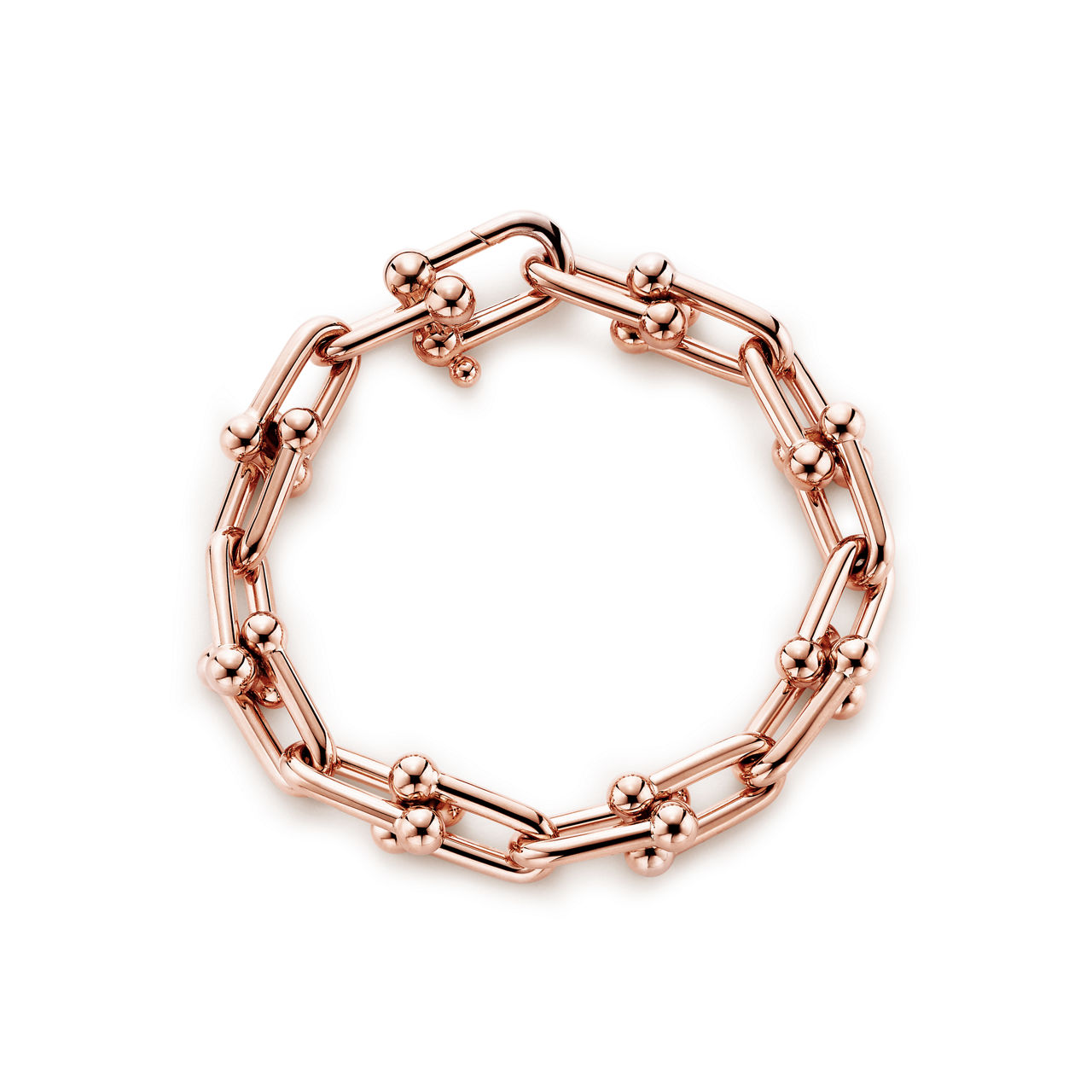 Gliederarmband, große Glieder in Roségold