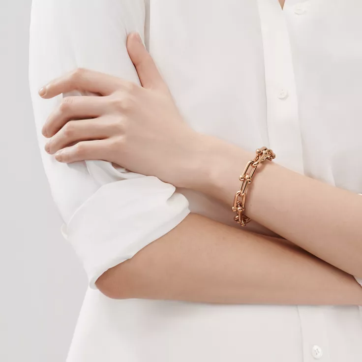 Tiffany HardWear:Pulsera de eslabones grandes de oro rosa, 1