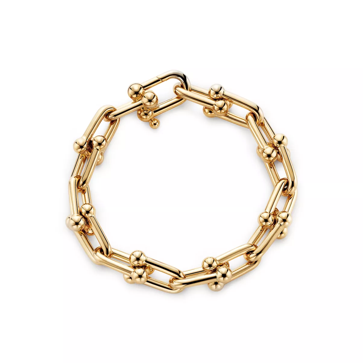 Large Link Bracelet in Yellow Gold
