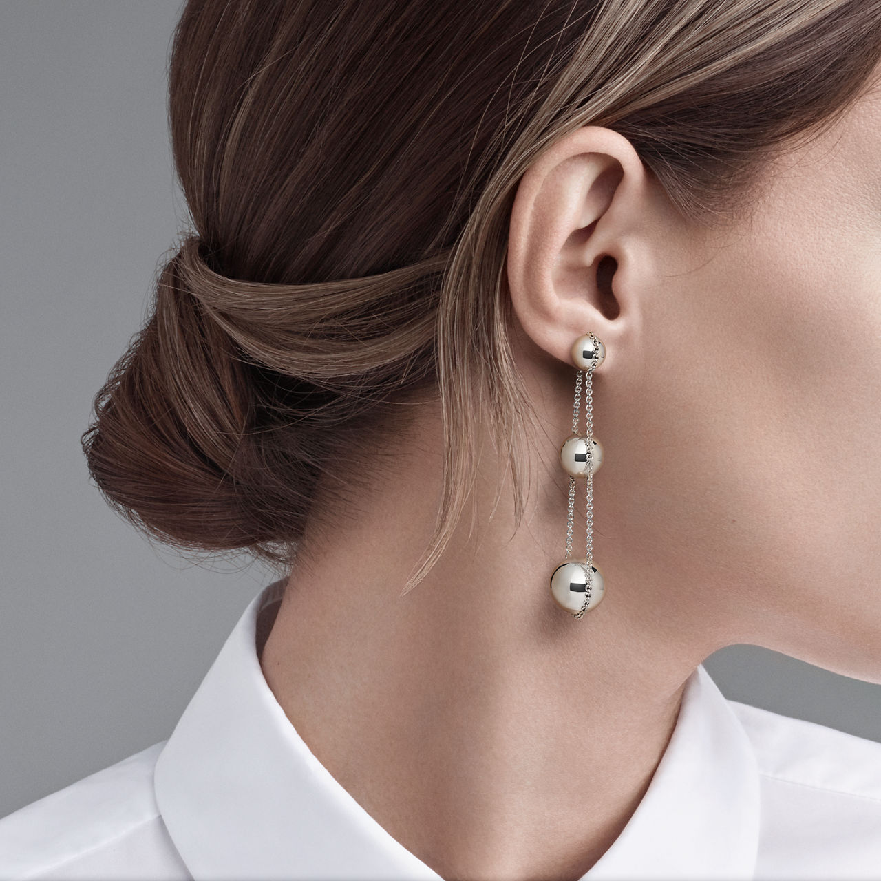 Ohrhänger mit drei Kugeln in Sterlingsilber