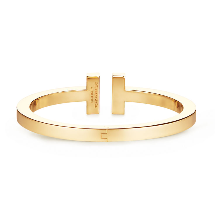 Tiffany T:Pavé Diamond Square Bracelet in Yellow Gold image number 4