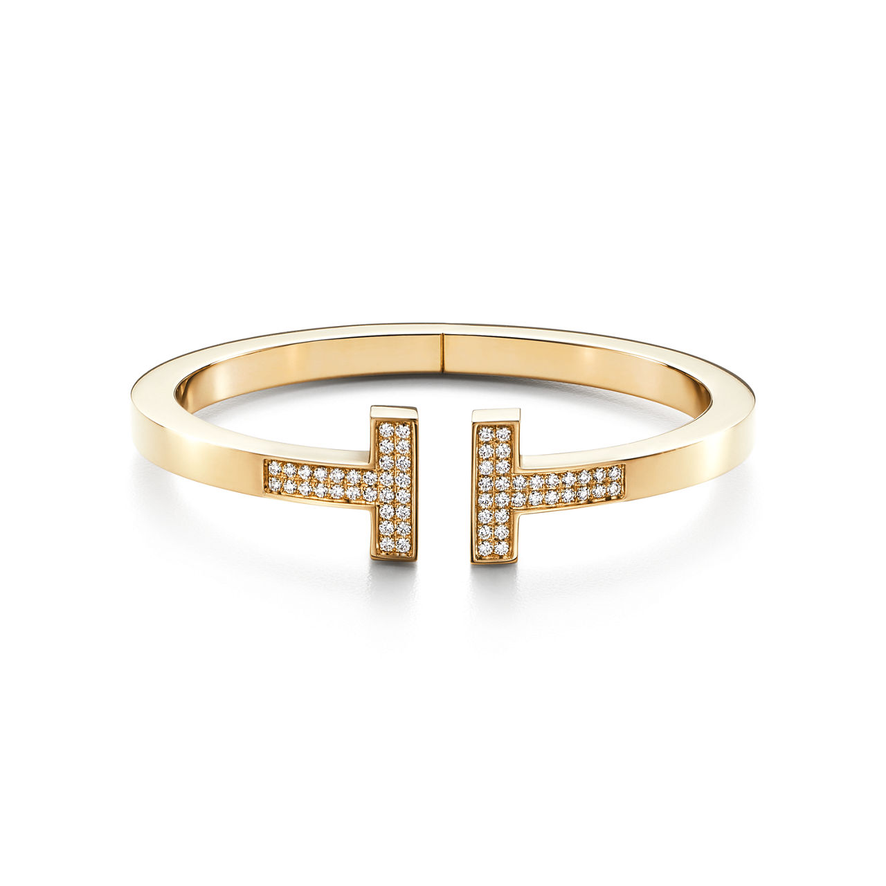 Tiffany T:Pavé Diamond Square Bracelet in Yellow Gold image number 0