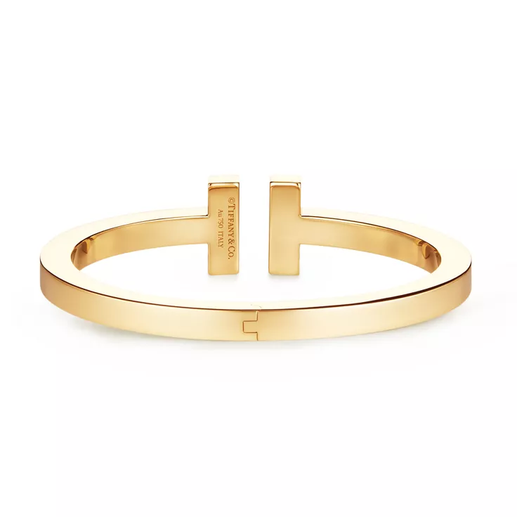 Tiffany T:Pav&eacute; Diamond Square Bracelet in Yellow Gold, 4