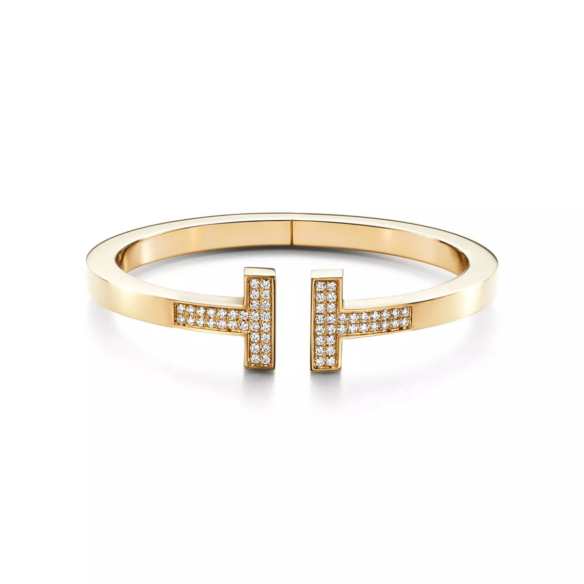 Pav&eacute; Diamond Square Bracelet in Yellow Gold