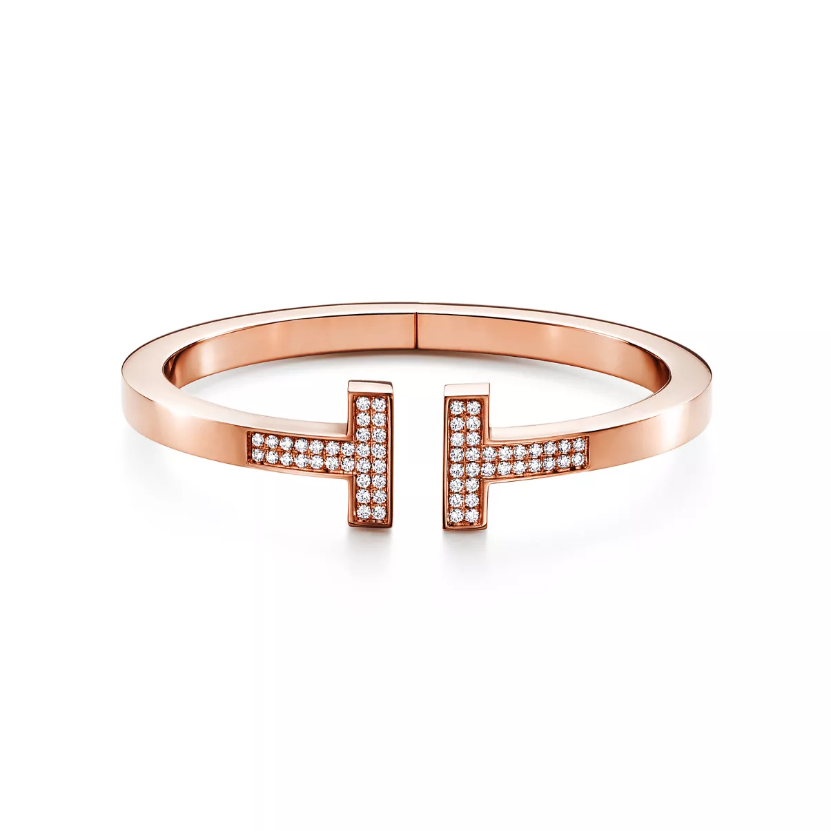 Pav&eacute; Diamond Square Bracelet in Rose Gold