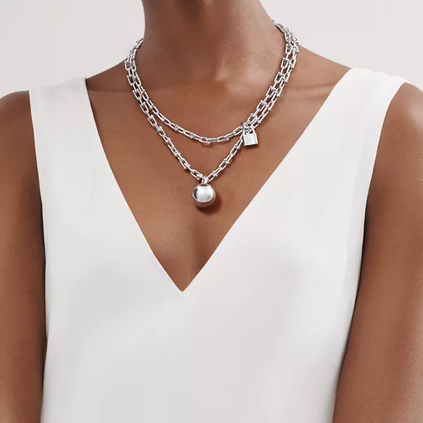 Kleine Wickelhalskette Tiffany HardWear Kugelhalskette in Sterlingsilber