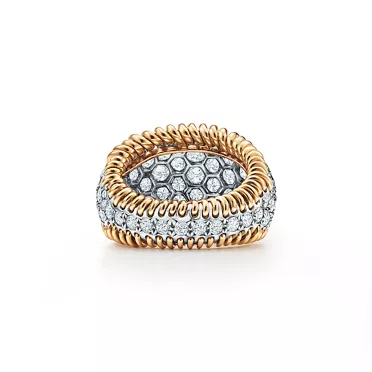 Tiffany & Co. Schlumberger®:Stitches Ring in Gold and Platinum with Diamonds, 3