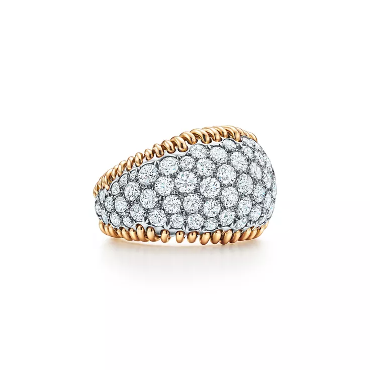 Tiffany & Co. Schlumberger®:Stitches Ring in Gold and Platinum with Diamonds, 4