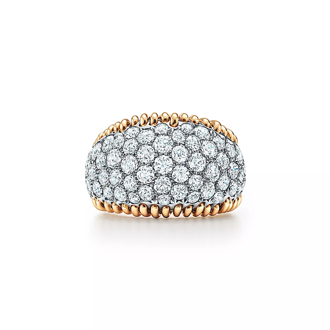 Schlumberger by Tiffany & Co.™:스티치 링, 플래티늄 및 골드, 다이아몬드 세팅 이미지 번호 0