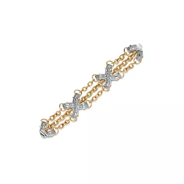 Jean Schlumberger by Tiffany:X Link Bracelet in Platinum and Yellow Gold, 2