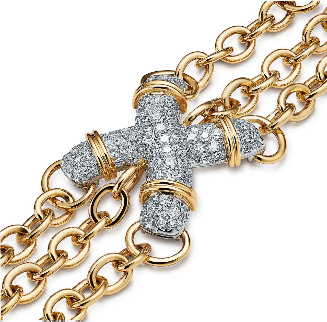 Schlumberger by Tiffany & Co.™:Armband mit X-förmigen Gliedern in Platin und Gelbgold Bildnummer 3