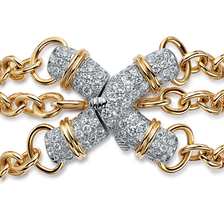 Schlumberger by Tiffany & Co.™:Armband mit X-förmigen Gliedern in Platin und Gelbgold Bildnummer 4